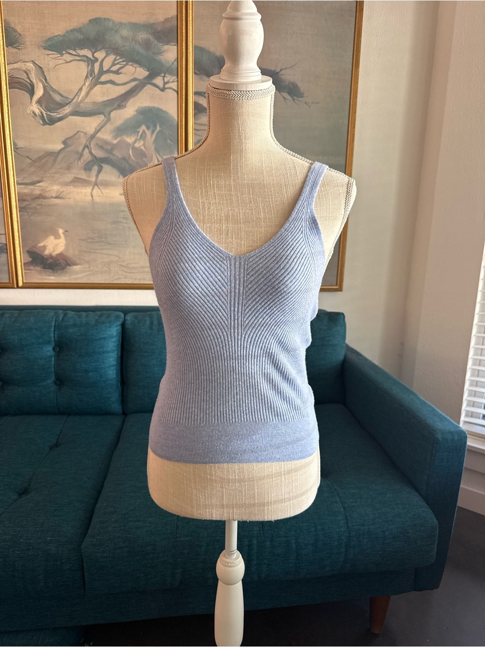 a new day Light Blue Ribbed V-Neck Knit Tank